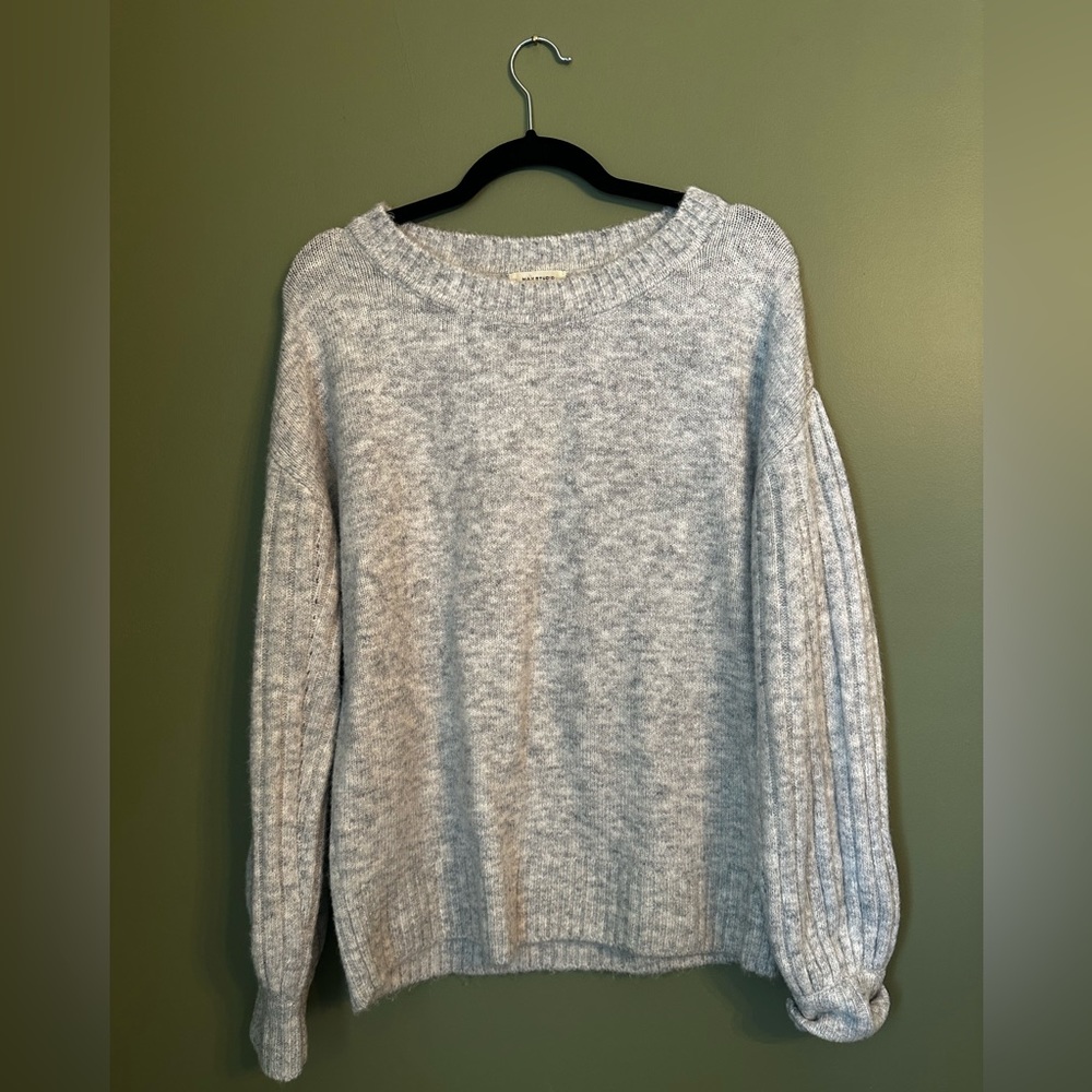 Gray fuzzy sweater by max studios